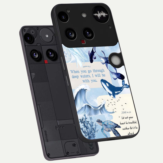  Faithful Ocean Promise phone case For Nothing Phone 3 showing premium glass back cover with detailed artwork