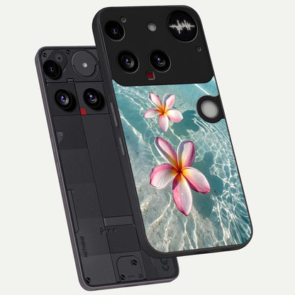  Floating Bloom Bliss phone case For Nothing Phone 3 showing premium glass back cover with detailed artwork