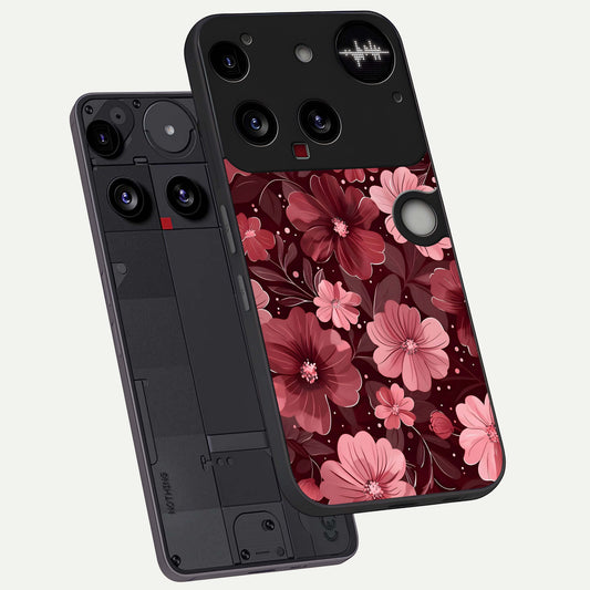  Flower Blush Bloom phone case For Nothing Phone 3 showing premium glass back cover with detailed artwork