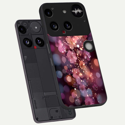  Glowing Petal Bliss phone case For Nothing Phone 3 showing premium glass back cover with detailed artwork