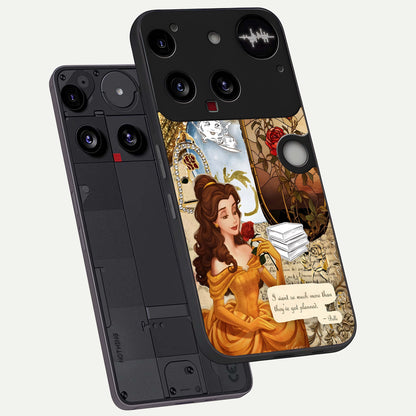  Golden Dream Belle phone case For Nothing Phone 3 showing premium glass back cover with detailed artwork