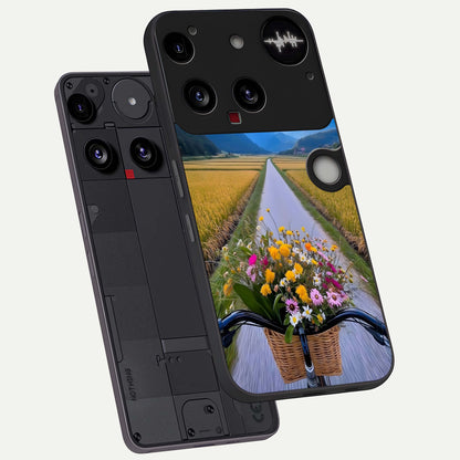  Golden Field Journey phone case For Nothing Phone 3 showing premium glass back cover with detailed artwork