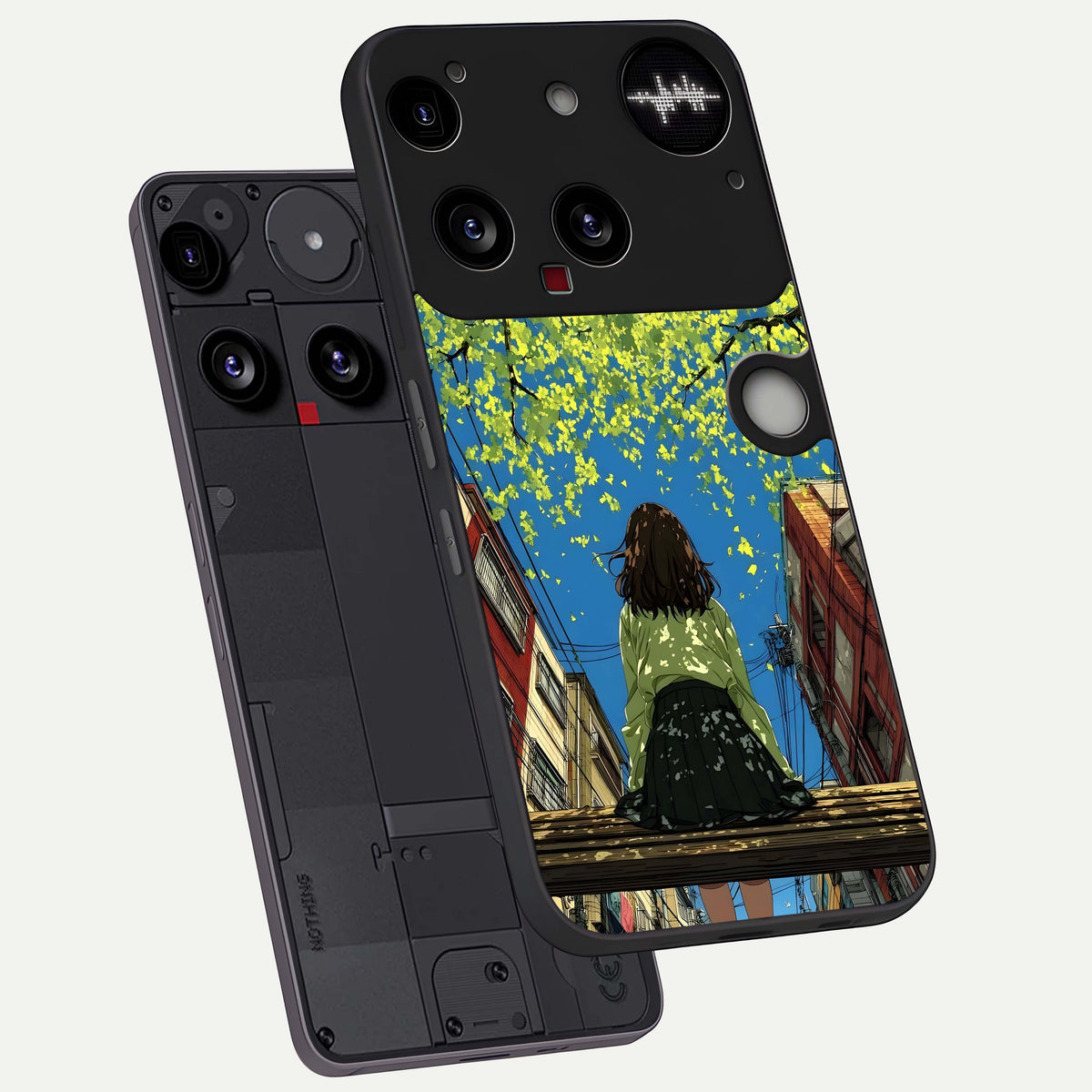  Golden Leaves Glow phone case For Nothing Phone 3 showing premium glass back cover with detailed artwork