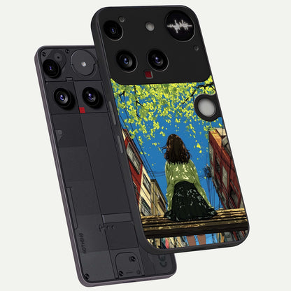  Golden Leaves Glow phone case For Nothing Phone 3 showing premium glass back cover with detailed artwork