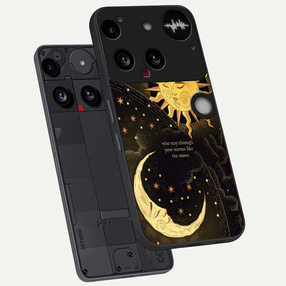  Golden Lunar Love phone case For Nothing Phone 3 showing premium glass back cover with detailed artwork