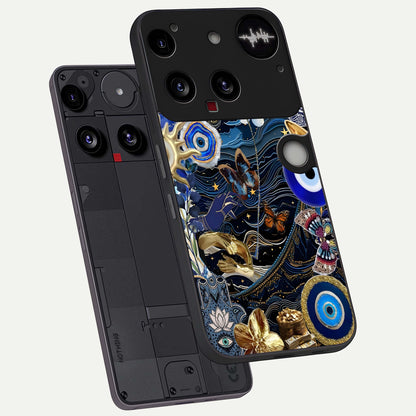  Golden Moon Magic phone case For Nothing Phone 3 showing premium glass back cover with detailed artwork