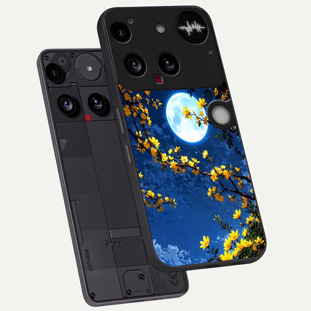  Golden Night Glow phone case For Nothing Phone 3 showing premium glass back cover with detailed artwork