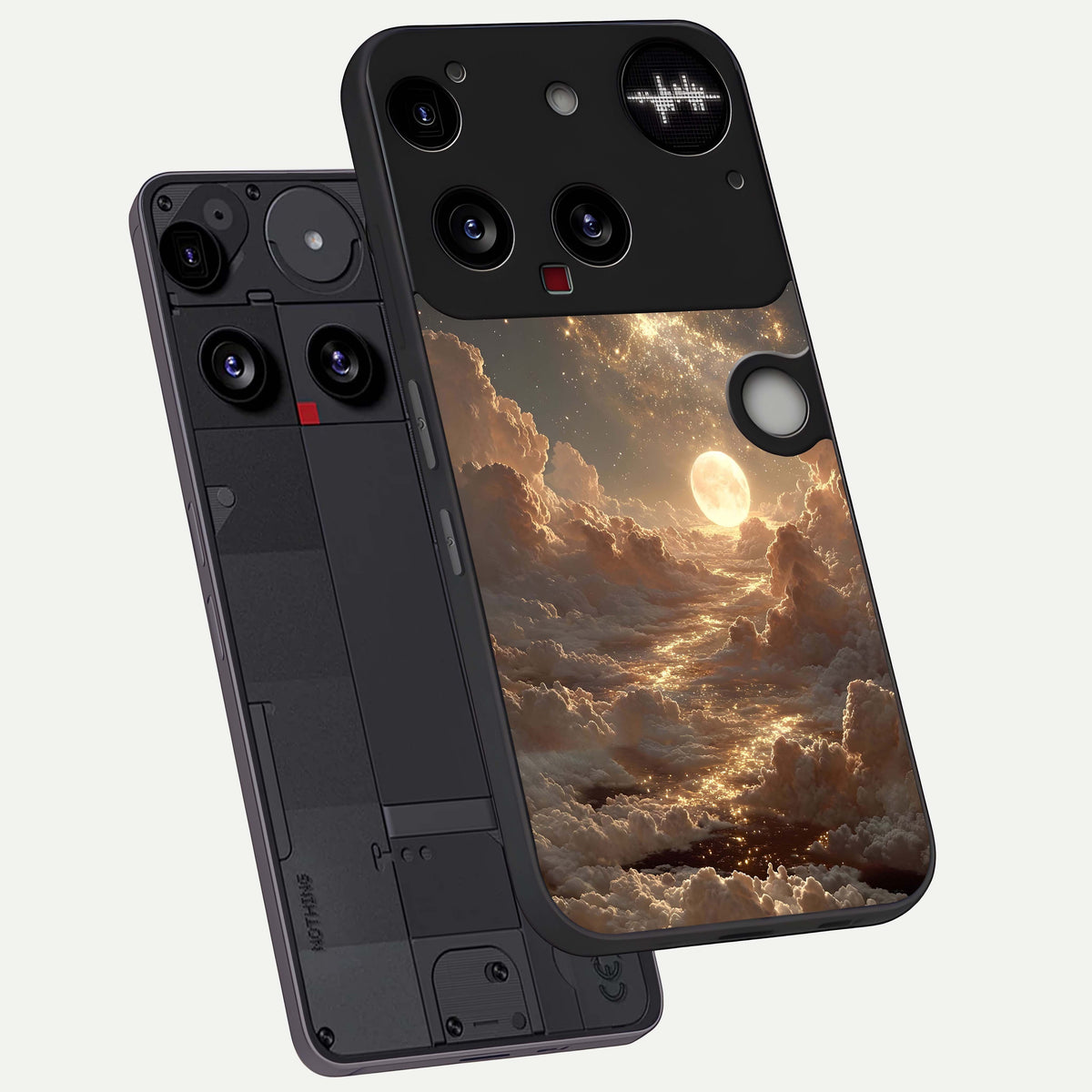 Golden Sky Dream phone case For Nothing Phone 3 showing premium glass back cover with detailed artwork