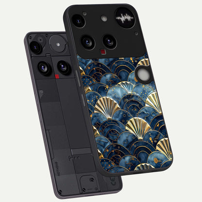  Golden Wave Luxe phone case For Nothing Phone 3 showing premium glass back cover with detailed artwork