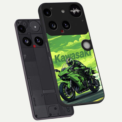  Greenery Sky phone case For Nothing Phone 3 showing premium glass back cover with detailed artwork