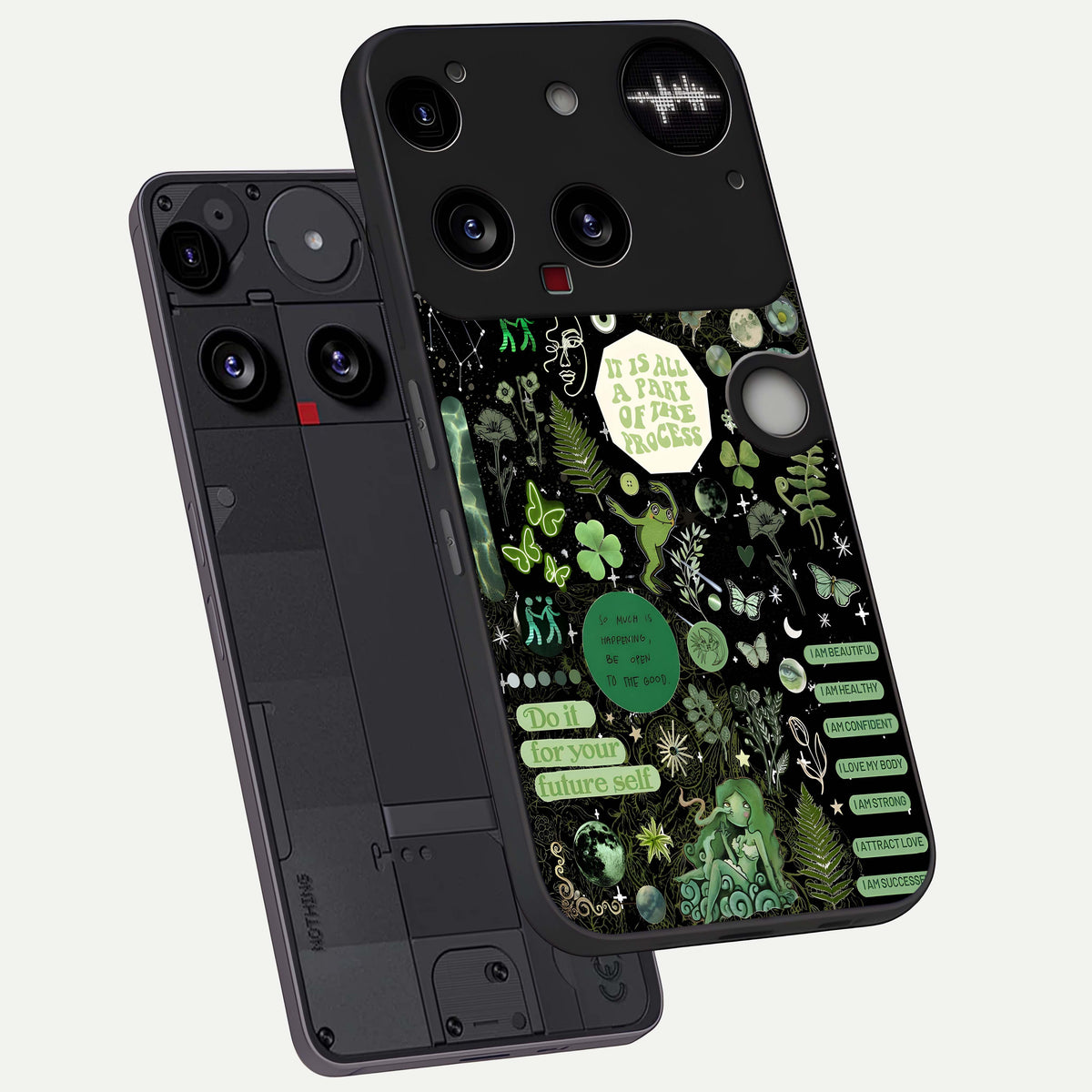  Green Mandala Pattern phone case For Nothing Phone 3 showing premium glass back cover with detailed artwork