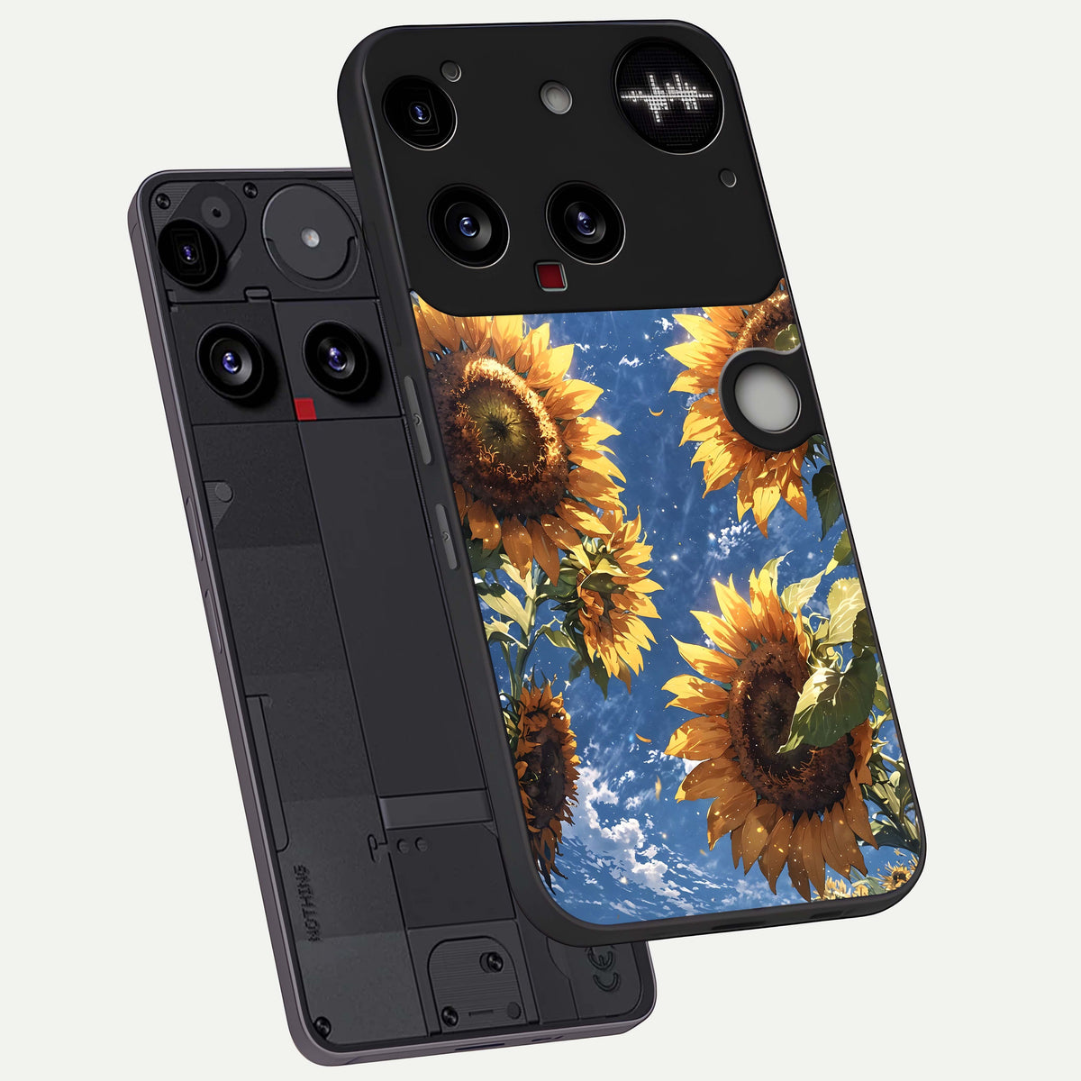  Heavenly Sunflower Rise phone case For Nothing Phone 3 showing premium glass back cover with detailed artwork