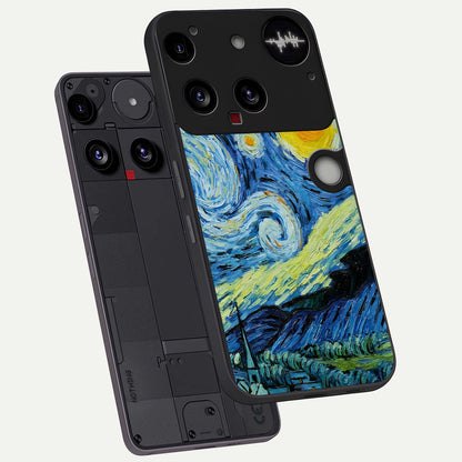  Inspired Van Gogh Art phone case For Nothing Phone 3 showing premium glass back cover with detailed artwork