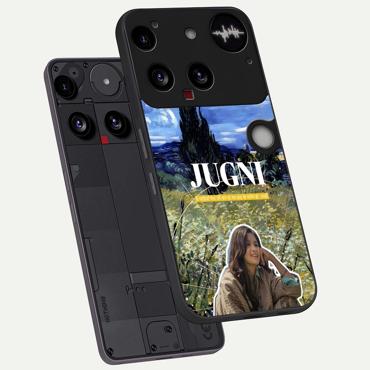  Jugni Soul Vibes phone case For Nothing Phone 3 showing premium glass back cover with detailed artwork
