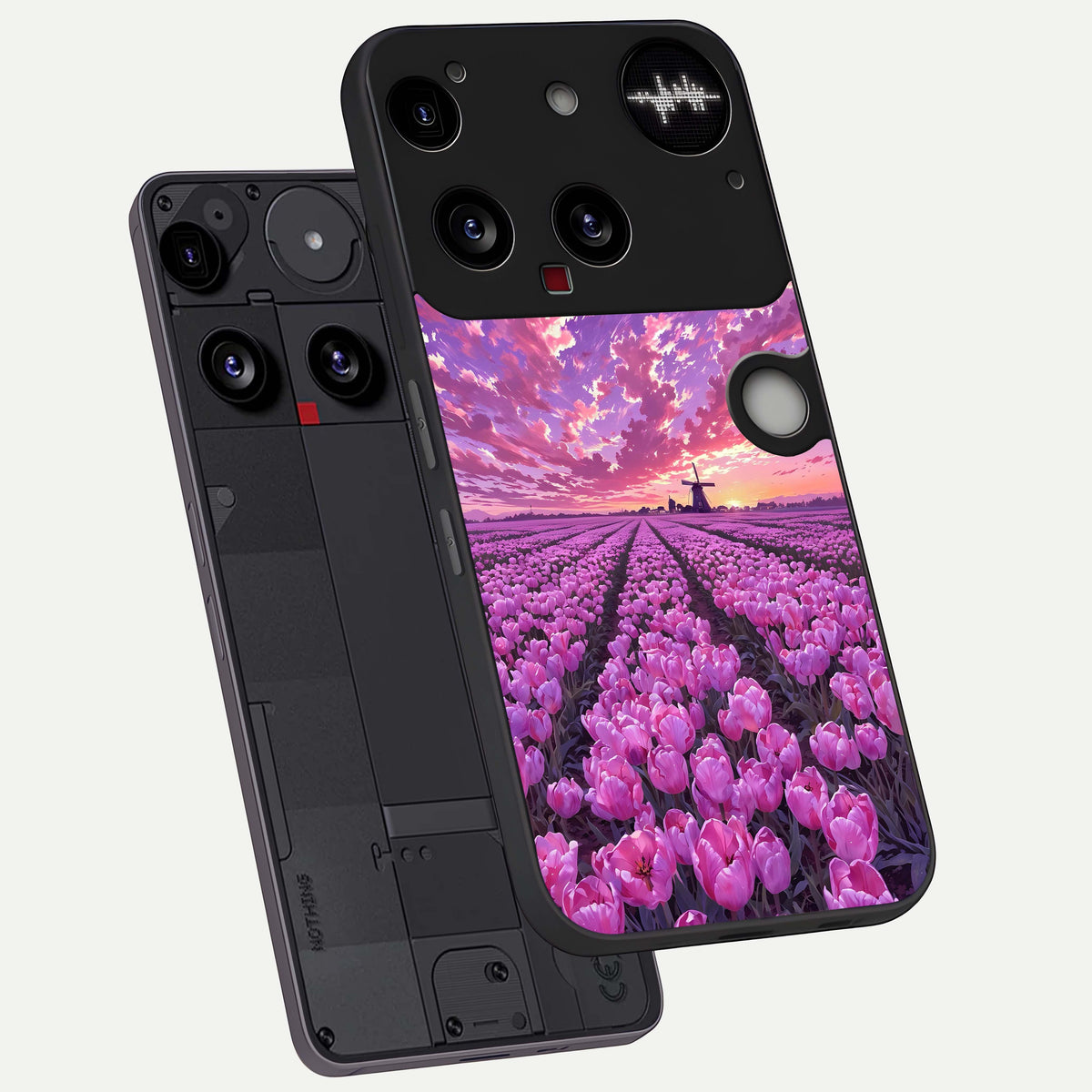  Lavender Dream Skies phone case For Nothing Phone 3 showing premium glass back cover with detailed artwork