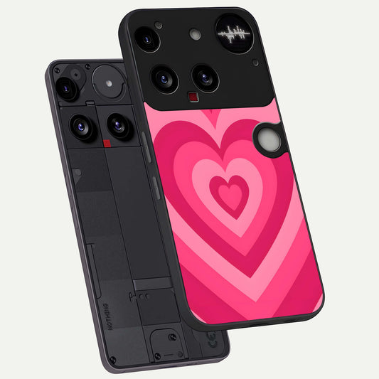  Layered Love Hearts phone case For Nothing Phone 3 showing premium glass back cover with detailed artwork