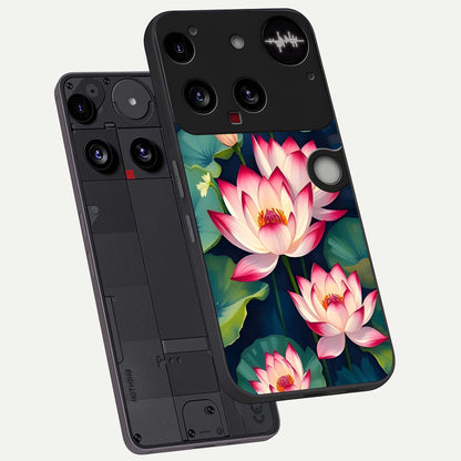  Lotus Dream Serenity phone case For Nothing Phone 3 showing premium glass back cover with detailed artwork