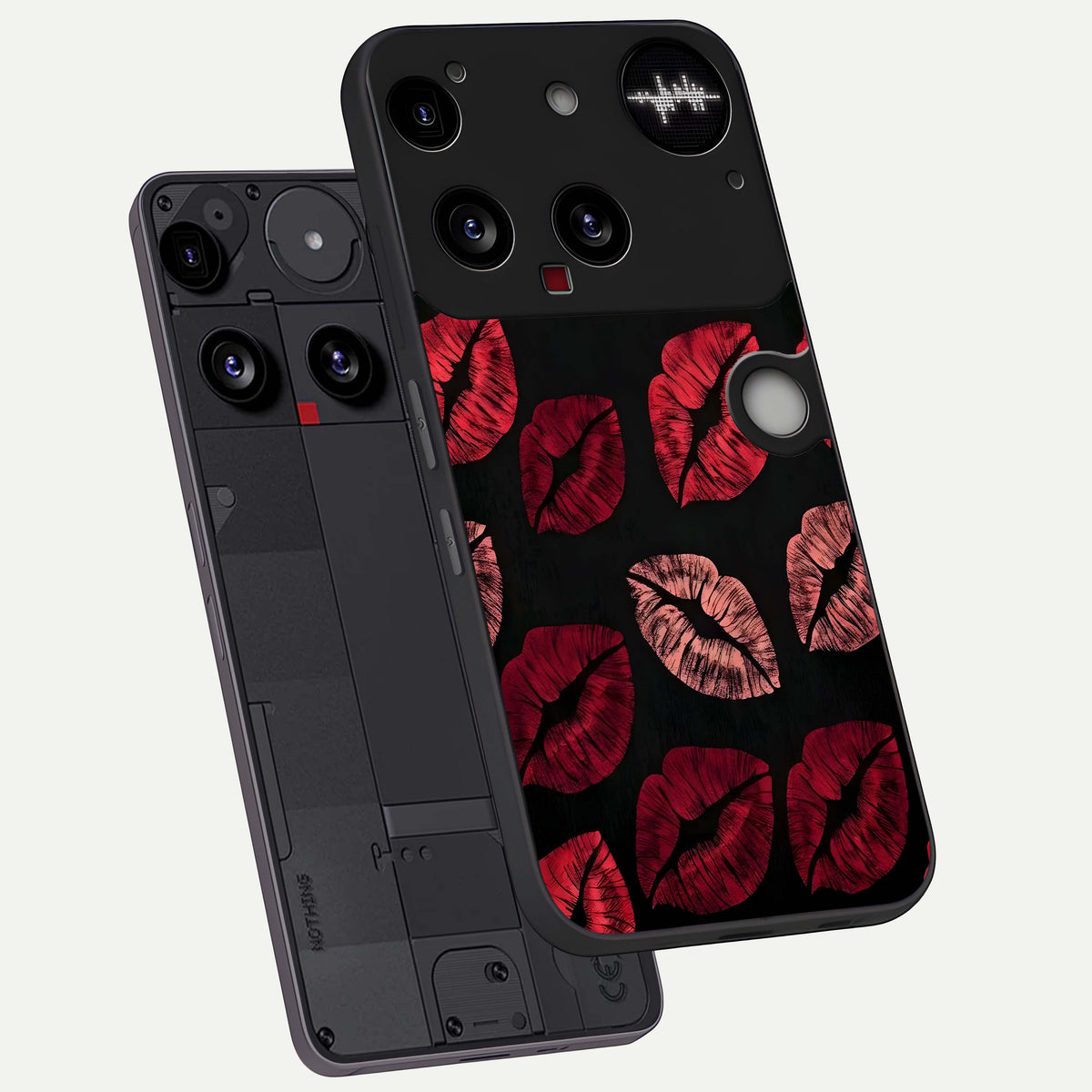 Midnight Kiss Love phone case For Nothing Phone 3 showing premium glass back cover with detailed artwork