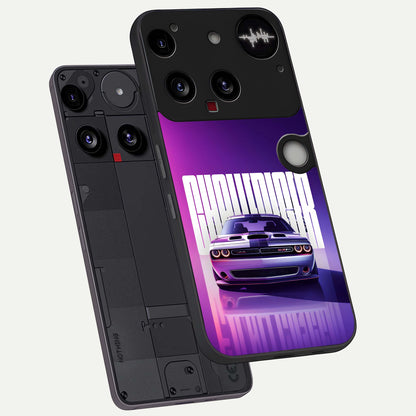  Midnight Muscle Ride phone case For Nothing Phone 3 showing premium glass back cover with detailed artwork