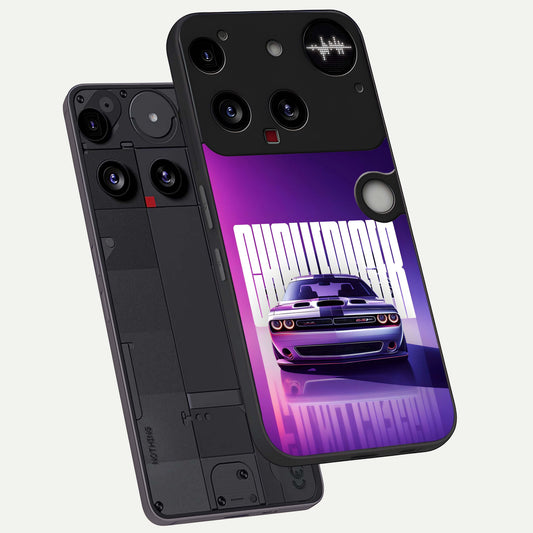  Midnight Muscle Ride phone case For Nothing Phone 3 showing premium glass back cover with detailed artwork