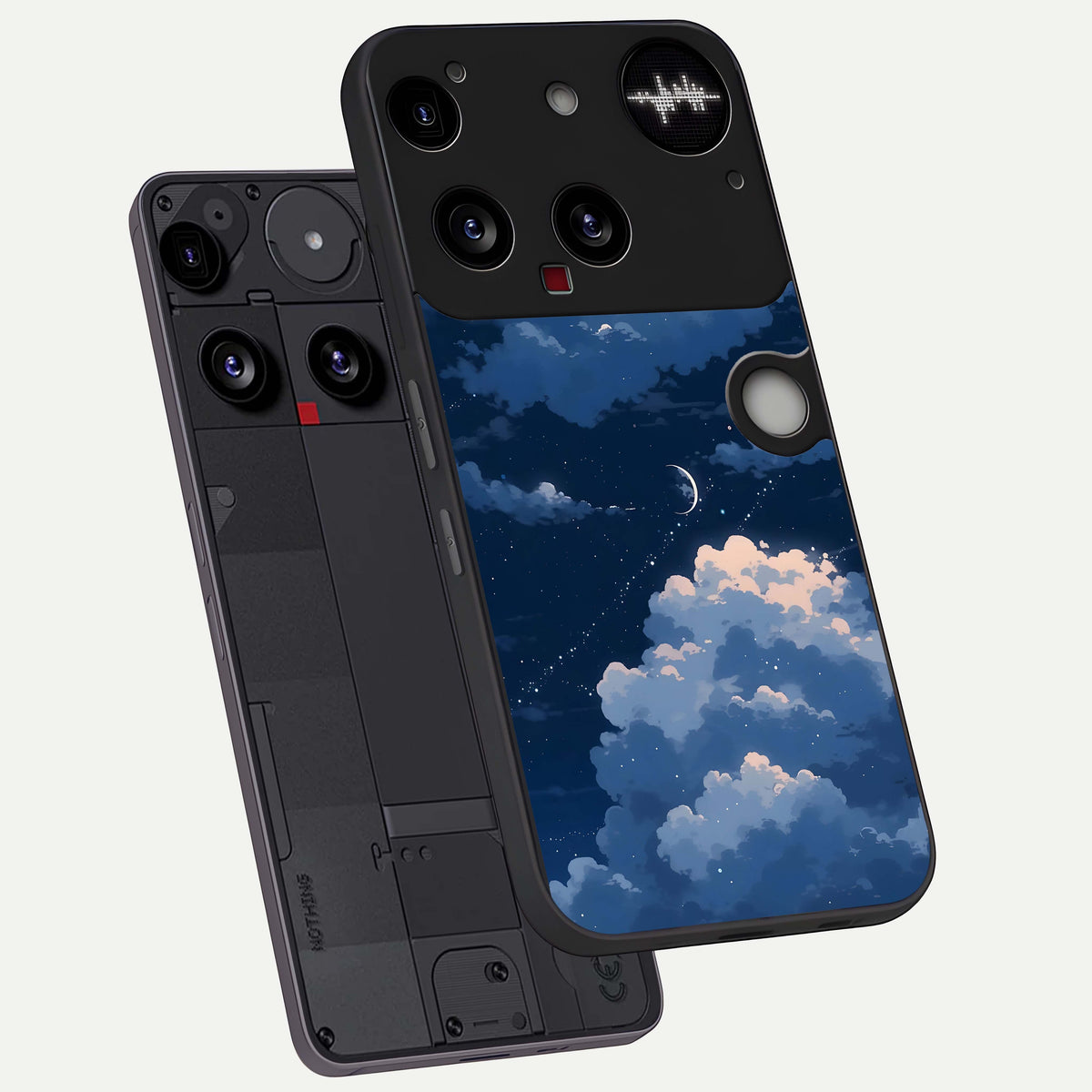  Moon Dream Haze phone case For Nothing Phone 3 showing premium glass back cover with detailed artwork