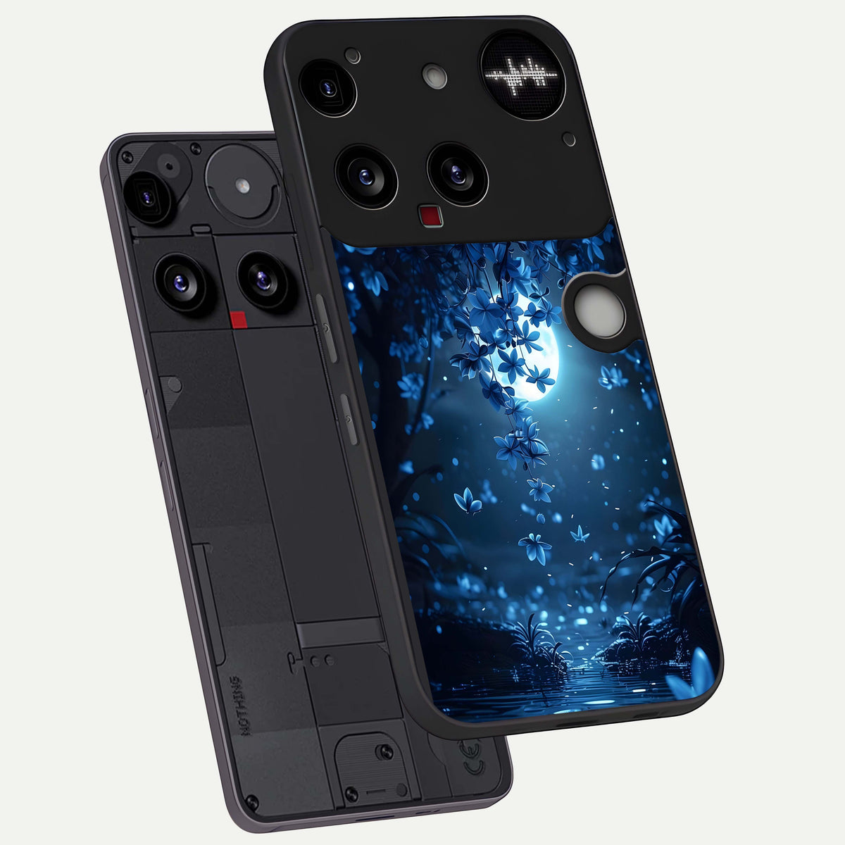  Moonlight Petal Dream phone case For Nothing Phone 3 showing premium glass back cover with detailed artwork