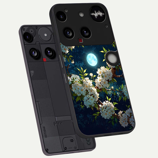  Moonlit Blossom Dream phone case For Nothing Phone 3 showing premium glass back cover with detailed artwork