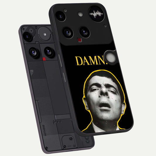  Mr Bean Damn phone case For Nothing Phone 3 showing premium glass back cover with detailed artwork