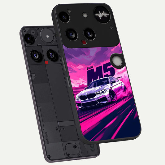  MS Neon Car phone case For Nothing Phone 3 showing premium glass back cover with detailed artwork