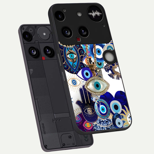  Mystic Charm Eye phone case For Nothing Phone 3 showing premium glass back cover with detailed artwork
