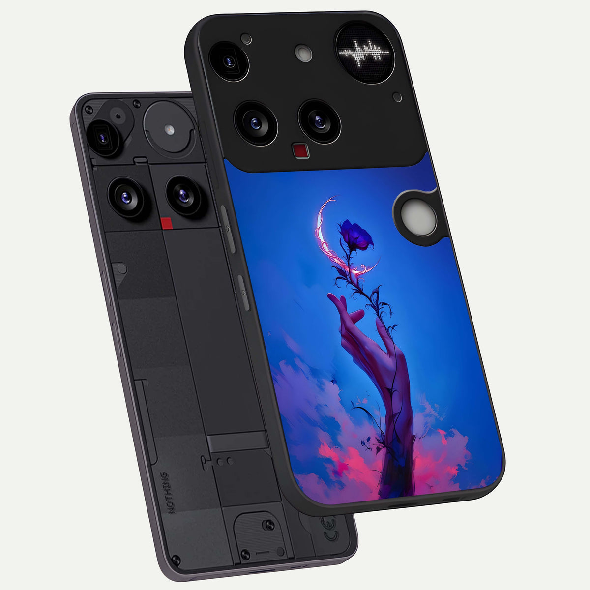  Mystic Hand phone case For Nothing Phone 3 showing premium glass back cover with detailed artwork