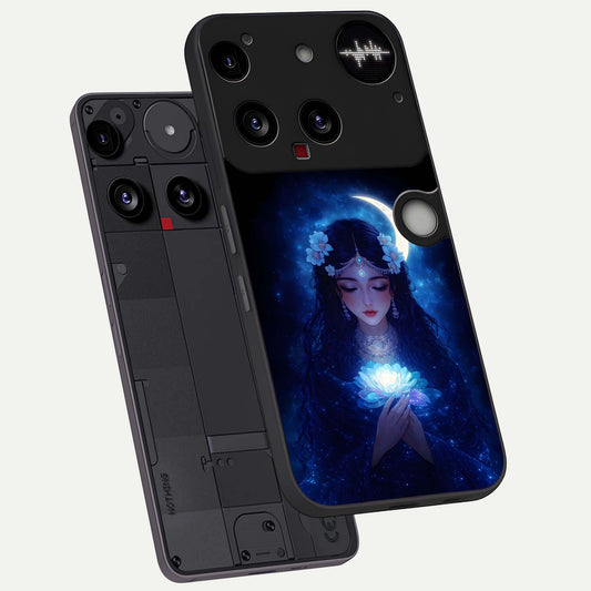 Mystic Moon Queen phone case For Nothing Phone 3 showing premium glass back cover with detailed artwork
