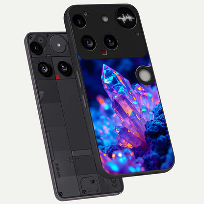  Neon Aura Shards phone case For Nothing Phone 3 showing premium glass back cover with detailed artwork