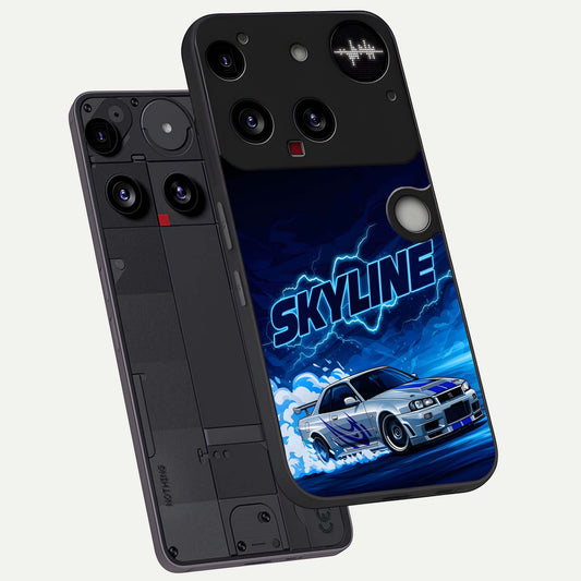  Neon Drift Beast phone case For Nothing Phone 3 showing premium glass back cover with detailed artwork
