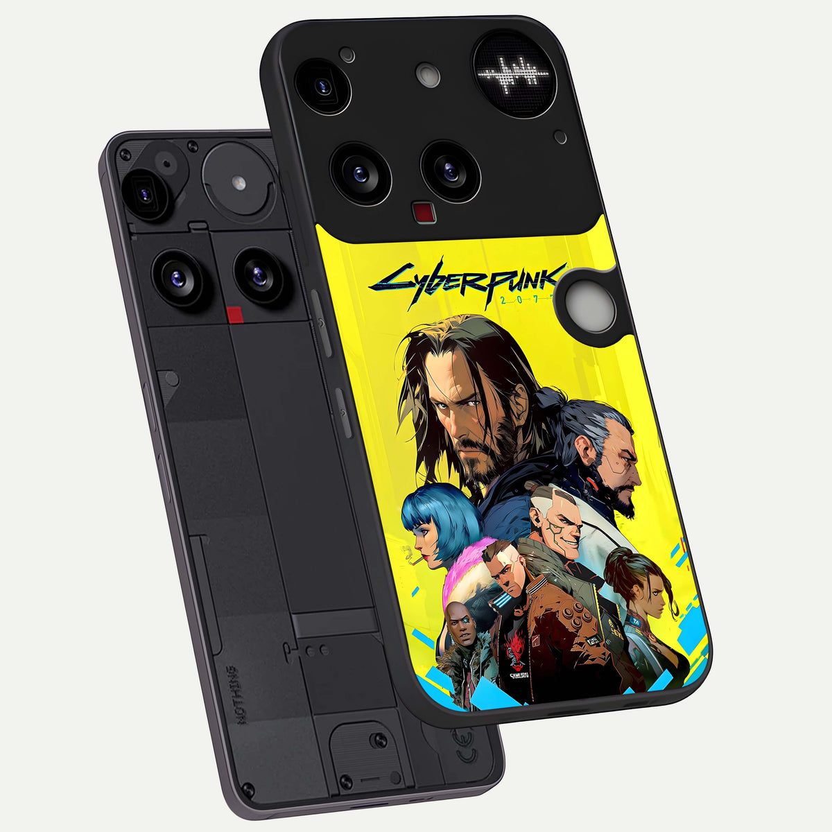  Neon Rebel Genesis phone case For Nothing Phone 3 showing premium glass back cover with detailed artwork
