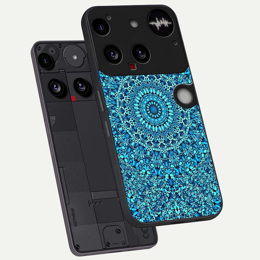  Ocean Bloom Mandala phone case For Nothing Phone 3 showing premium glass back cover with detailed artwork