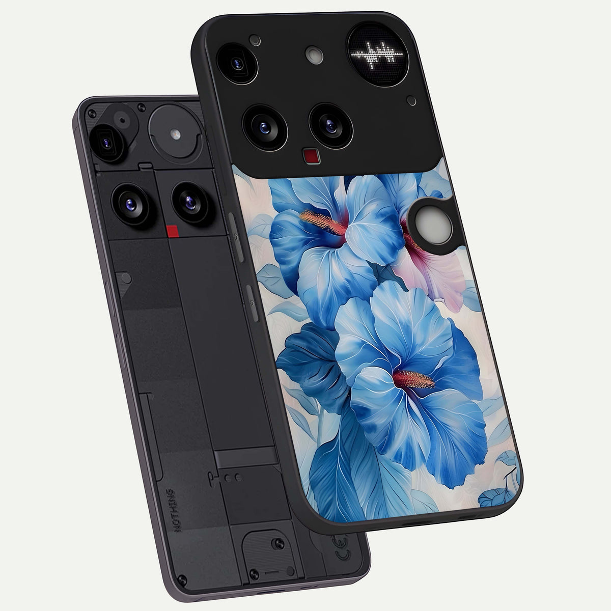  Ocean Hibiscus Grace phone case For Nothing Phone 3 showing premium glass back cover with detailed artwork