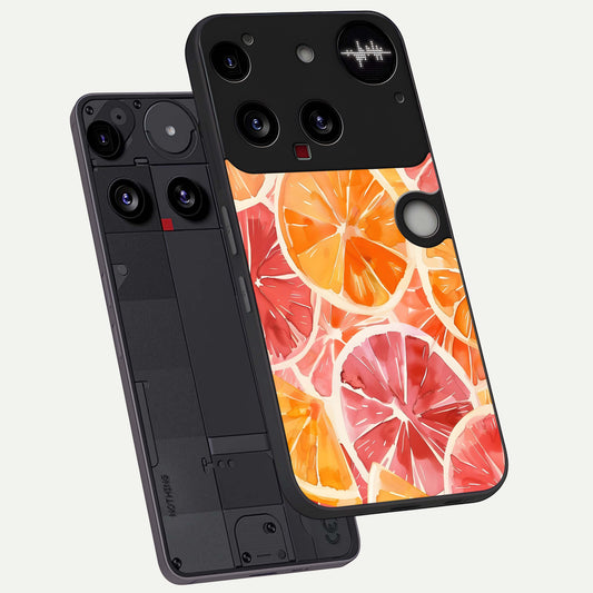  Orange Fruits Pattern phone case For Nothing Phone 3 showing premium glass back cover with detailed artwork