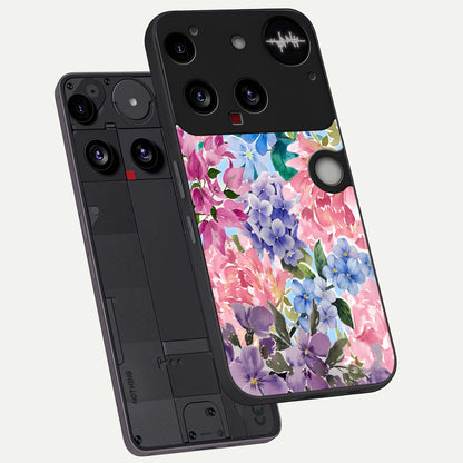  Pastel Floral Mix phone case For Nothing Phone 3 showing premium glass back cover with detailed artwork