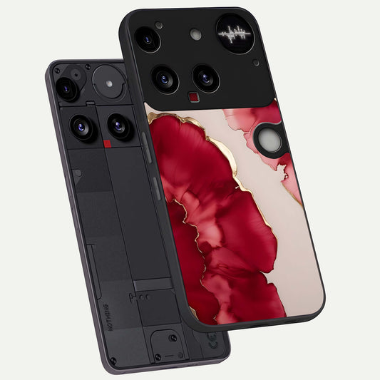  Pink And White Marble phone case For Nothing Phone 3 showing premium glass back cover with detailed artwork