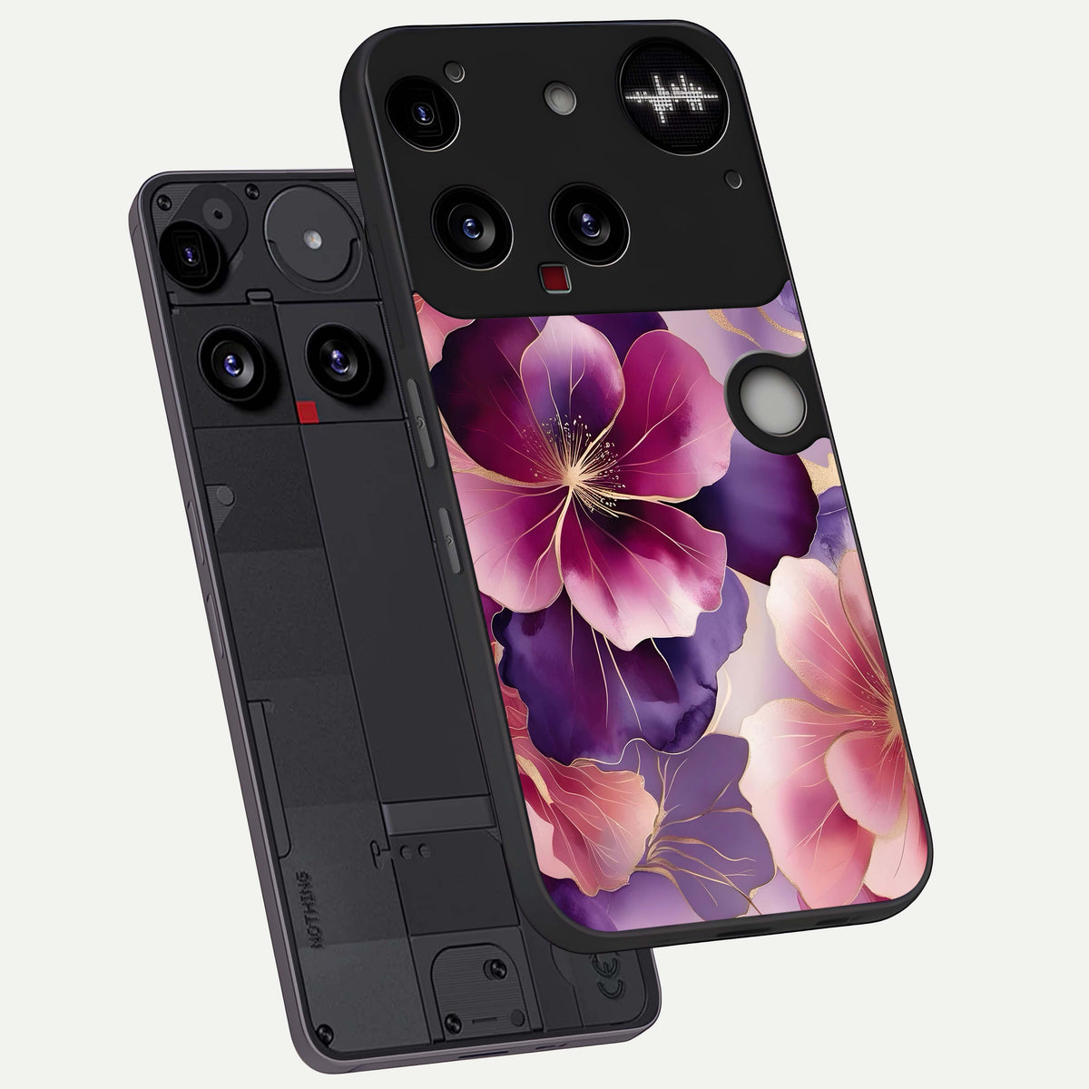  Pink Bouquet Florals phone case For Nothing Phone 3 showing premium glass back cover with detailed artwork