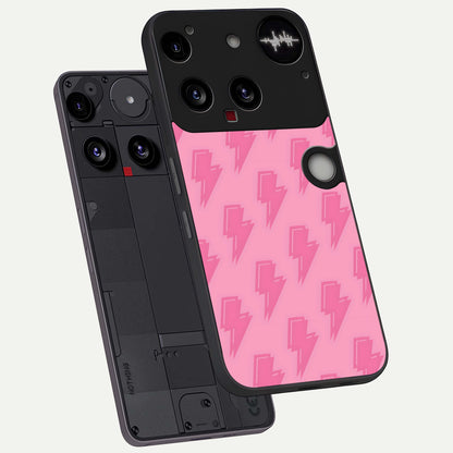  Pink Moo Magic phone case For Nothing Phone 3 showing premium glass back cover with detailed artwork