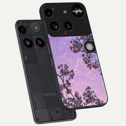  Purple Serenity Moon phone case For Nothing Phone 3 showing premium glass back cover with detailed artwork
