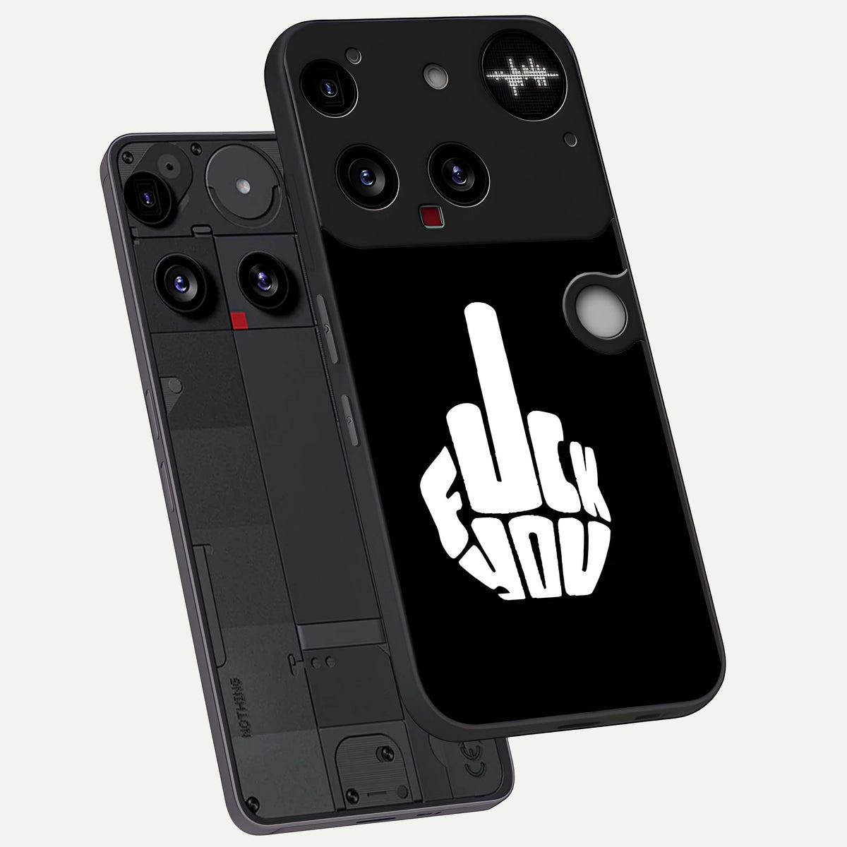  Rebel Mode On phone case For Nothing Phone 3 showing premium glass back cover with detailed artwork