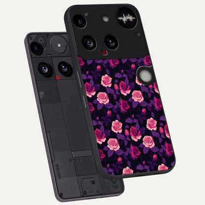  Rose Garden Twilight phone case For Nothing Phone 3 showing premium glass back cover with detailed artwork