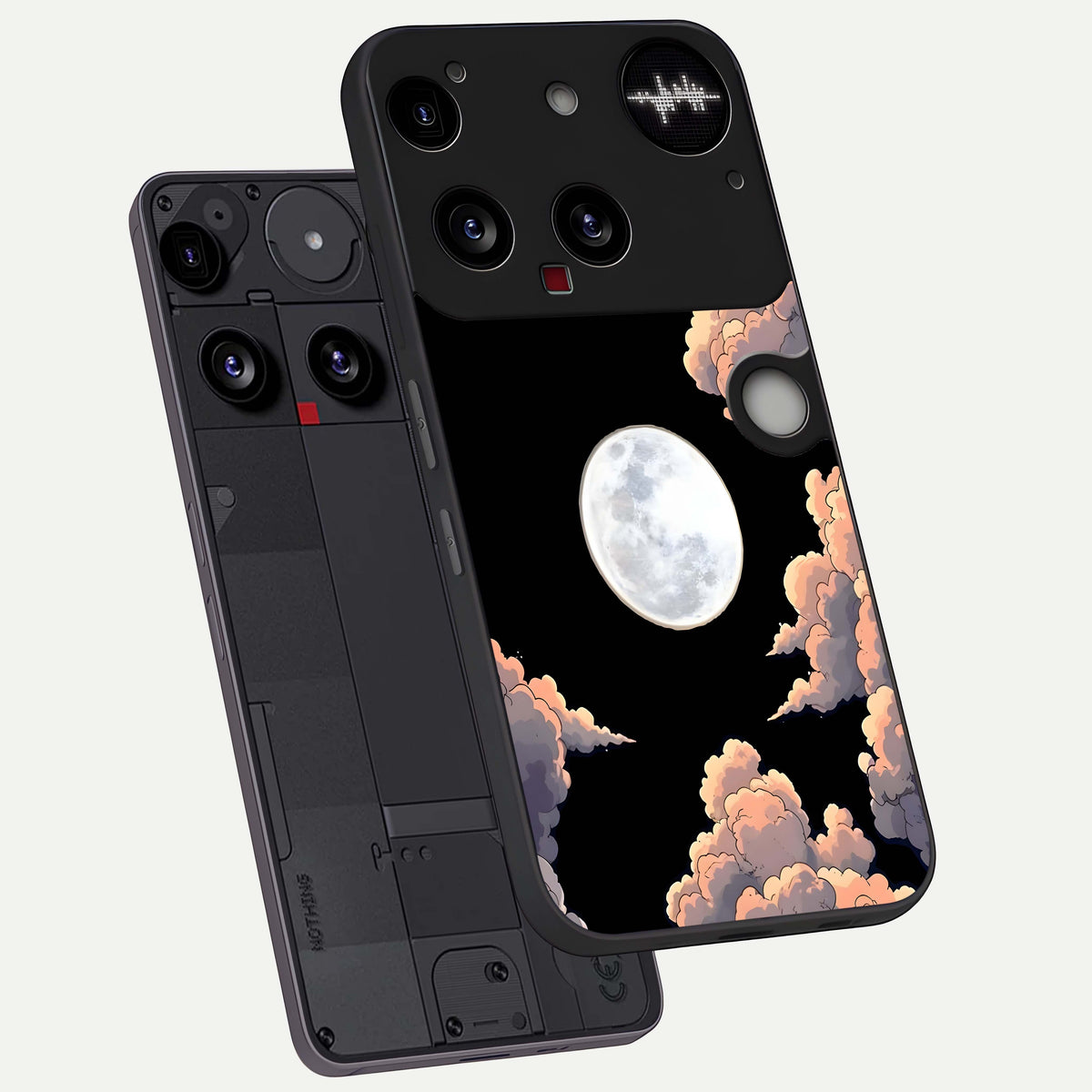  Shade Cloud Moon phone case For Nothing Phone 3 showing premium glass back cover with detailed artwork
