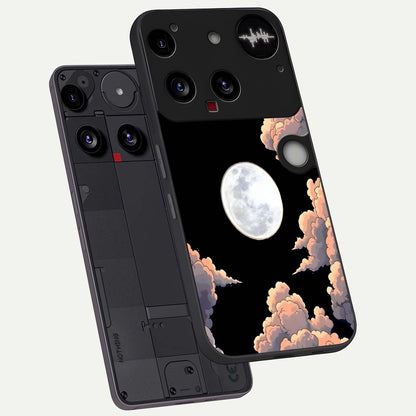  Shade Cloud Moon phone case For Nothing Phone 3 showing premium glass back cover with detailed artwork