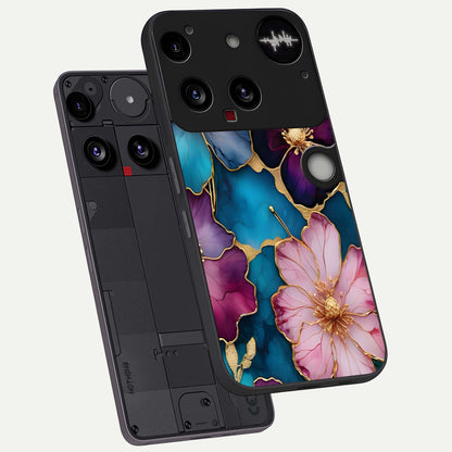  Sparkle Floral phone case For Nothing Phone 3 showing premium glass back cover with detailed artwork
