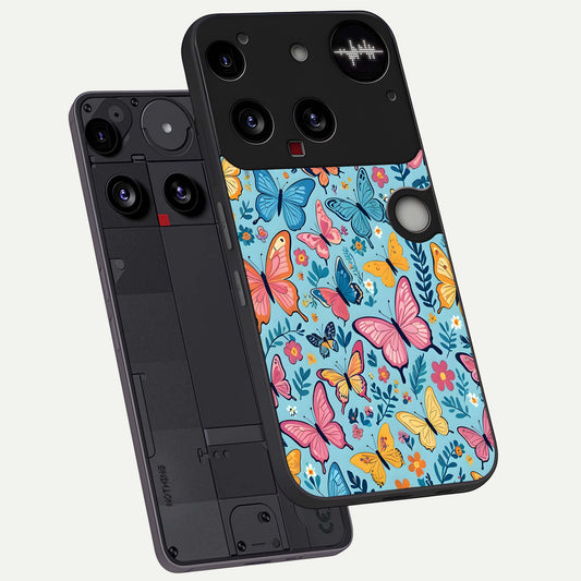  Spring Wing Garden phone case For Nothing Phone 3 showing premium glass back cover with detailed artwork