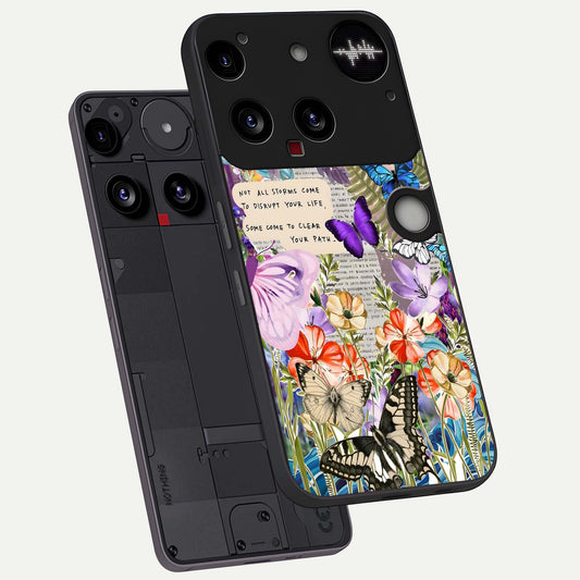  Storm Path Bloom phone case For Nothing Phone 3 showing premium glass back cover with detailed artwork